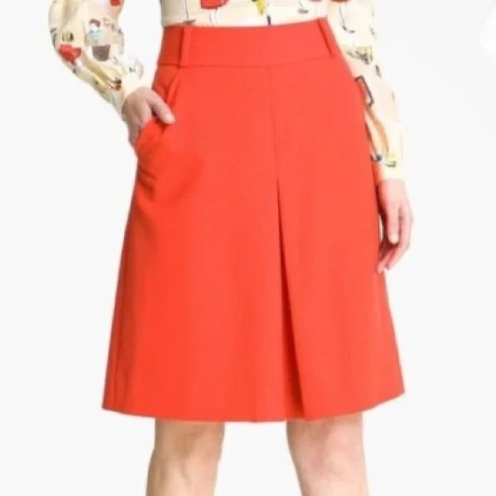 Kate Spade New York Mollie A-Line Pockets Wool Skirt in Orange 8 NWT